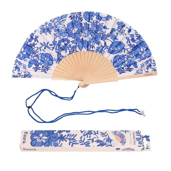 ABANICO FLORAL AZUL