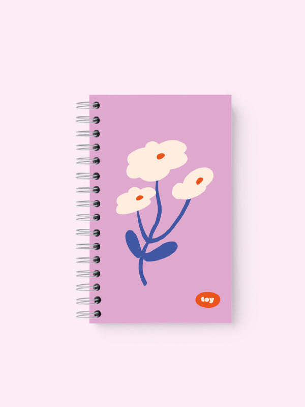 LITTLE NOTEBOOK FLORAL ROSA RAYADO