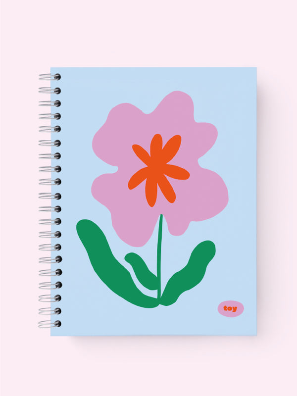 NOTEBOOK FLORAL AZUL CLARO CUADRICULADO